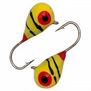 Капля с ушком d 5,0 мм, вес 1,84 гр, обмазка малек, желтая-винт /10 шт/